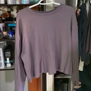 Purple Waffle Knit Crop Top